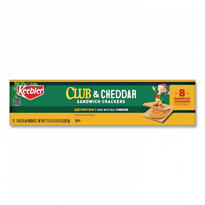 Sandwich Cracker, Club and Cheddar, 8 Cracker Snack Pack, 12/Box (21163)