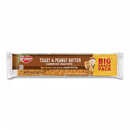 Sandwich Crackers, Toast and Peanut Butter, 8 Cracker Snack Pack, 12/Box (21167)