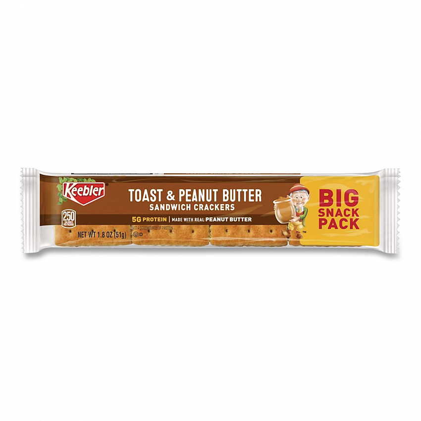 Sandwich Crackers, Toast and Peanut Butter, 8 Cracker Snack Pack, 12/Box (21167)