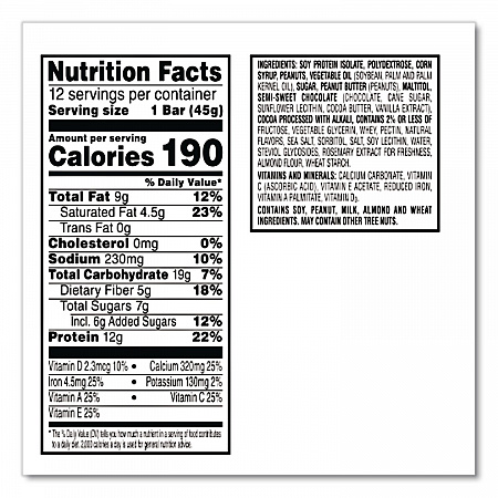 Special K Protein Meal Bar, Chocolate/Peanut Butter, 1.59 oz Bar, 8/Box (29190)