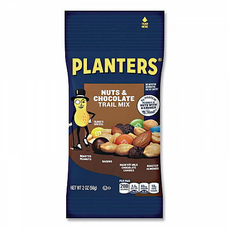 Trail Mix, Nut and Chocolate, 2 oz Bag, 72/Carton (00027)