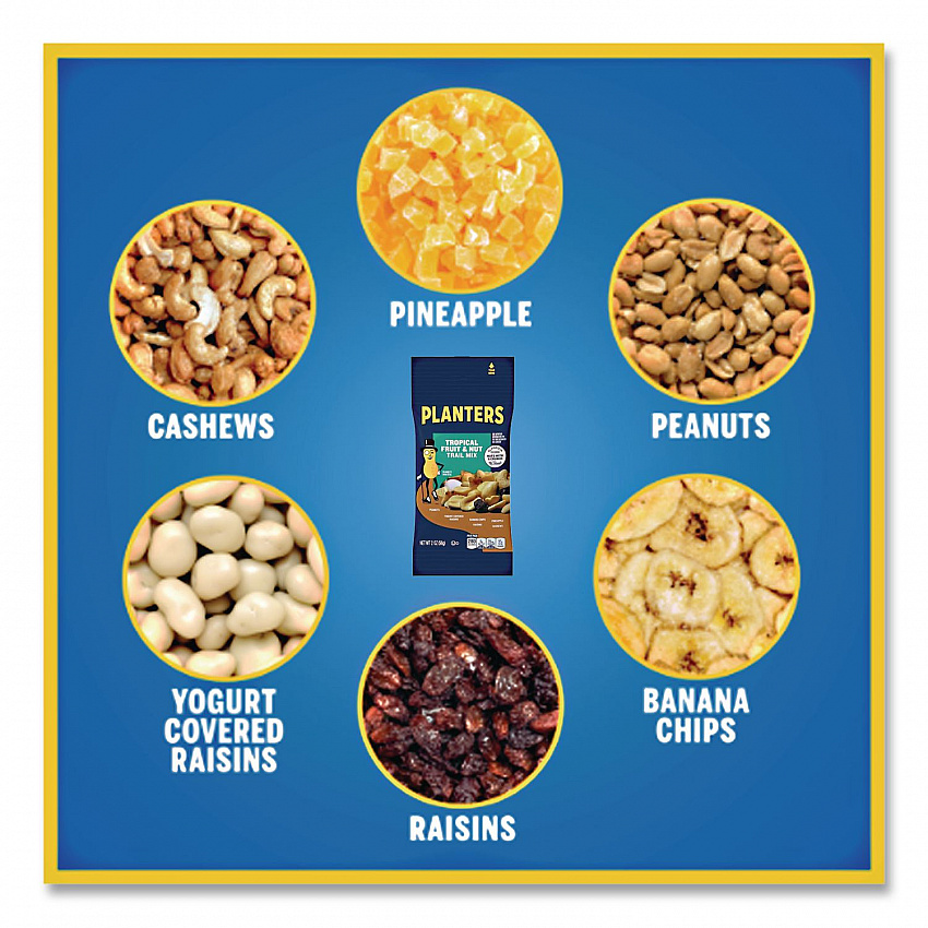 Trail Mix, Tropical Fruit and Nut, 2 oz Bag, 72/Carton (00026)