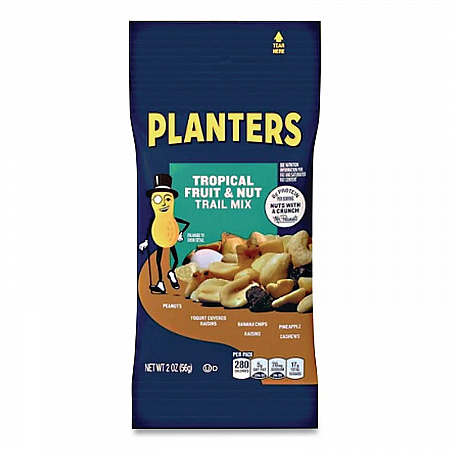 Trail Mix, Tropical Fruit and Nut, 2 oz Bag, 72/Carton (00026)