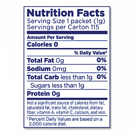 Zero Calorie Sweetener, 1 g Packet, 115/Box (20015445)