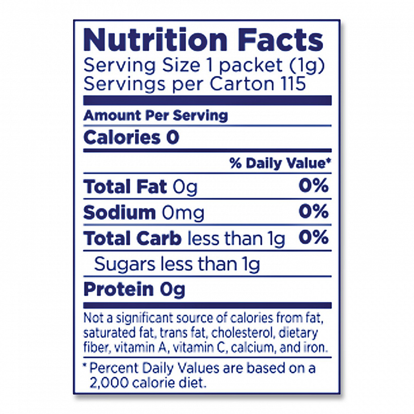 Zero Calorie Sweetener, 1 g Packet, 115/Box (20015445)
