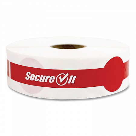 SecureIT Tamper Evident Food Container Seals, 1 x 7, Red, Paper, 250/Roll, 2 Rolls/Pack (P17SI2)