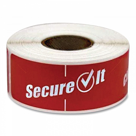 SecureIT Tamper Evident Food Container Seals, 1 x 3, Red, Paper, 250/Roll, 2 Rolls/Pack (P13SI2)