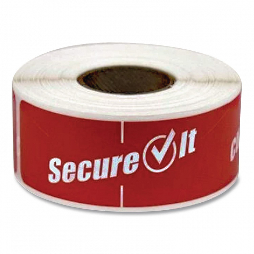 SecureIT Tamper Evident Food Container Seals, 1 x 3, Red, Paper, 250/Roll, 2 Rolls/Pack (P13SI2)