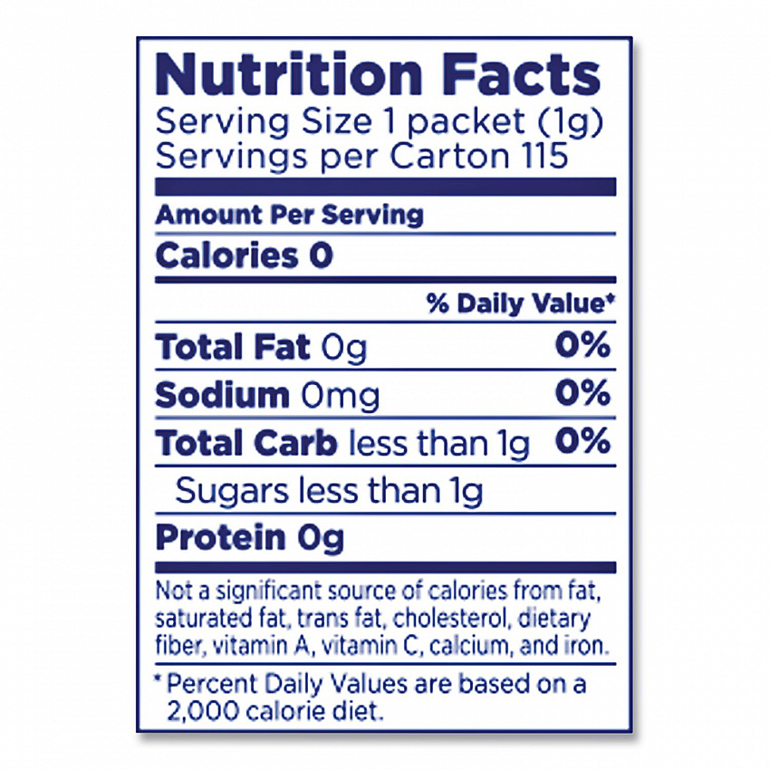 Zero Calorie Sweetener, 0.04 oz Packet, 500/Box (20008699)