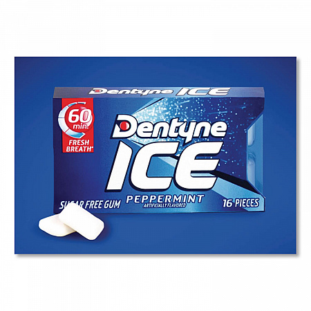 Sugarless Gum, Peppermint Flavor,16 Pieces/Pack, 9 Packs/Box (3125400)
