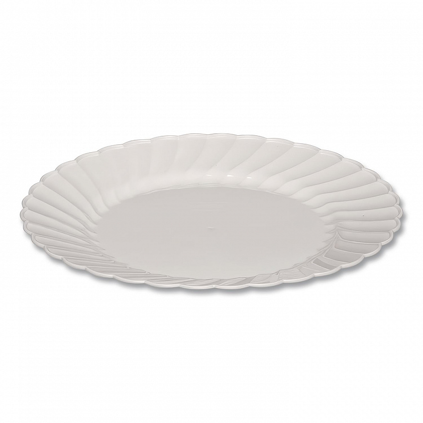 Classicware Plastic Dinnerware, Plates, 9" dia, White, 12/Bag, 15 Bags/Carton (RSCW91512W)