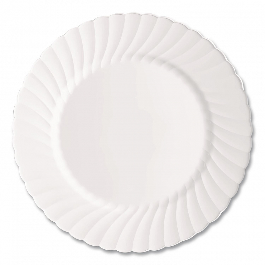 Classicware Plastic Dinnerware, Plates, 9" dia, White, 12/Bag, 15 Bags/Carton (RSCW91512W)