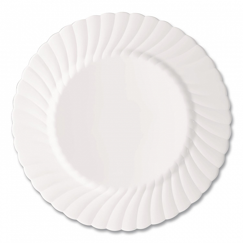 Classicware Plastic Dinnerware Plates, 9" dia, White, 12/Pack (RSCW91512WPK)