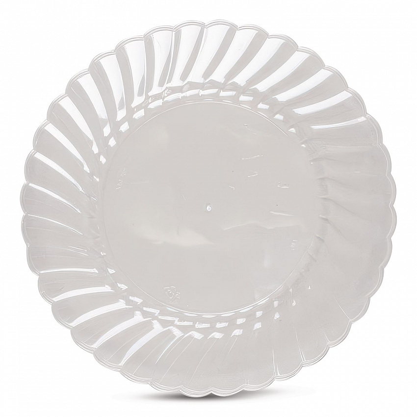 Classicware Plastic Plates, 9" dia, Clear, 12/Pack, 15 Packs/Carton (RSCW91512)