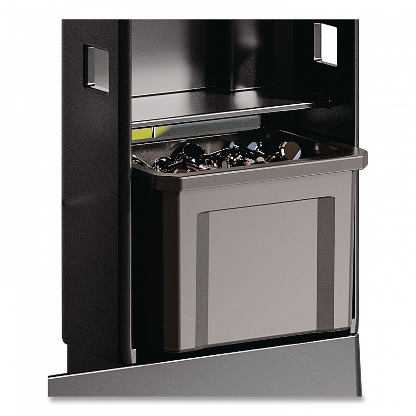 Customizable Bin System for Utility Carts, 2 Large Bins, 4 Small Bins, Black (PUCBIN6)