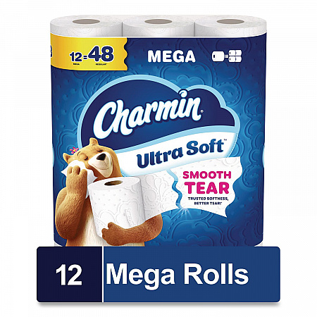 Ultra Soft Bathroom Tissue, Mega Roll, Septic Safe, 2-Ply, White, 208 Sheets/Roll, 12 Rolls/Pack, 5 Packs/Carton (17579CT)