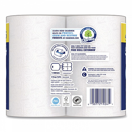 Ultra Soft Bathroom Tissue, Mega Roll, Septic Safe, 2-Ply, White, 208 Sheets/Roll, 4 Rolls/Pack, 8 Packs/Carton (19261CT)
