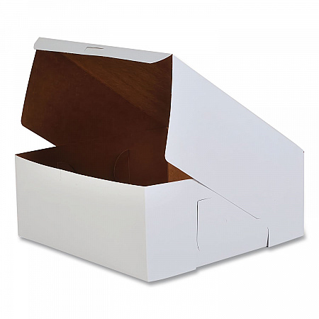 White One-Piece Non-Window Bakery Boxes, 12 x 12 x 6, White, Paper, 50/Carton (0989)