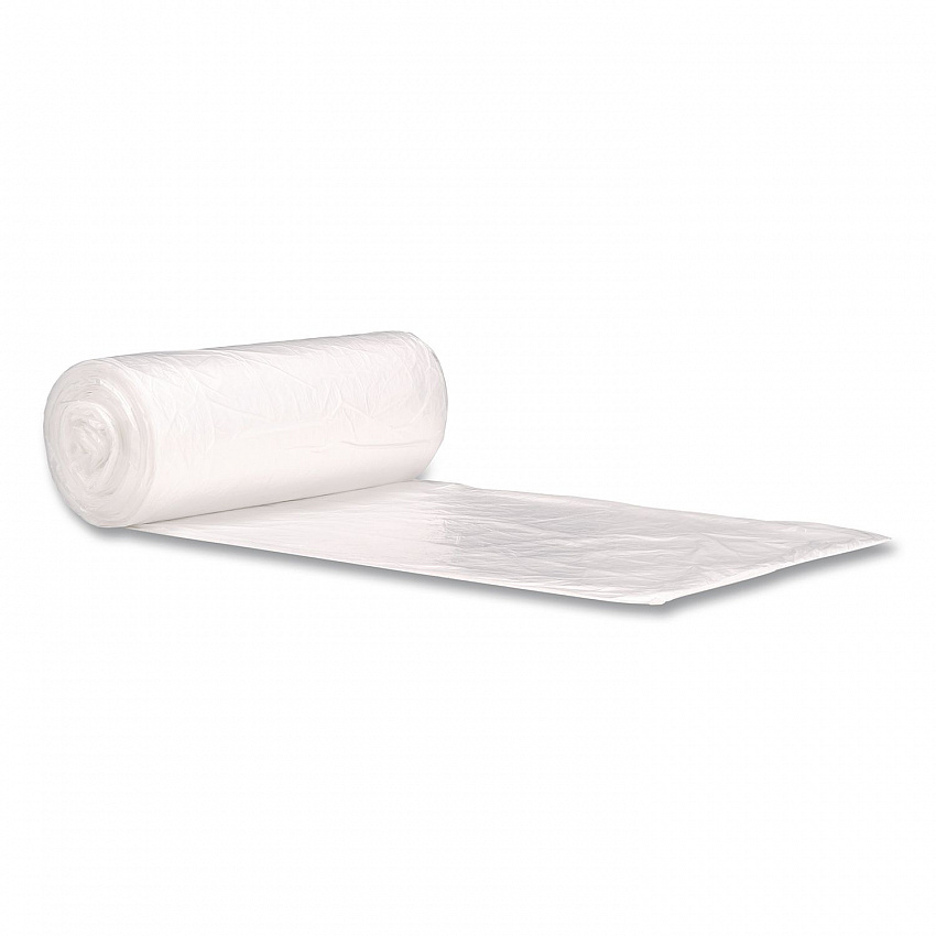 High-Density Coreless Mini-Roll Can Liners, 30 gal, 10 mic, 30" x 37", Natural, Perforated Roll, 500/Carton (MR30371MC)