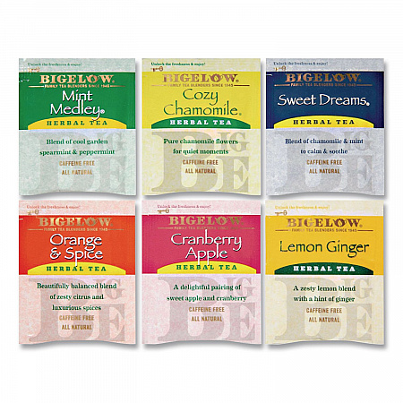 Assorted Herbal Tea Bags, Six Flavors, 28/Box, 168/Carton (17578)