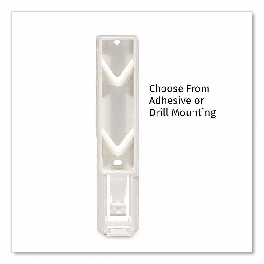Single EcoLux Air Dispenser Bracket, For Ecolux Air Pump Dispenser Bottles, 1.19 x 0.44 x 5.69, White, 24/Carton (458883)