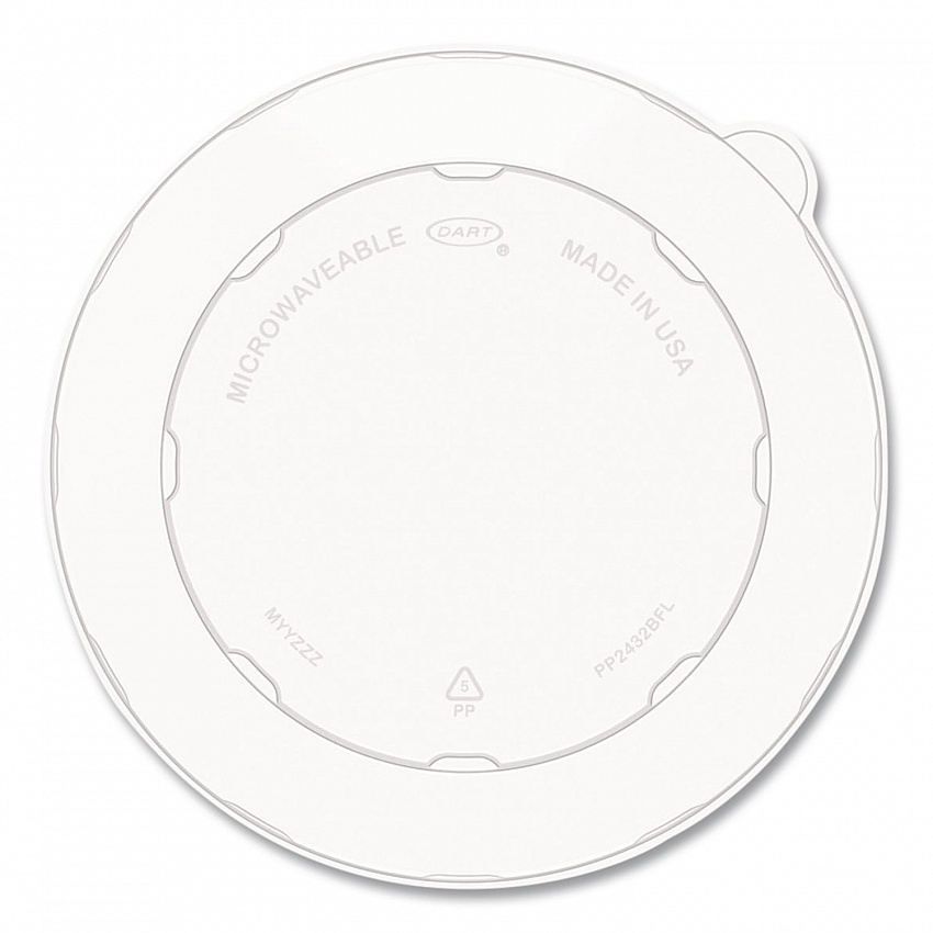 Plastic Lids for Compostable Fiber Containers, For 24 to 32 oz Containers, 8.28" Diameter x 0.51" h, Clear, 300/Carton (PP2432BFL)