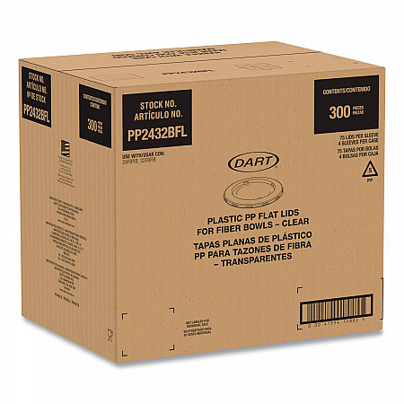 Plastic Lids for Compostable Fiber Containers, For 24 to 32 oz Containers, 8.28