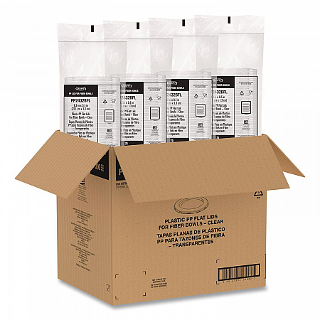 Plastic Lids for Compostable Fiber Containers, For 24 to 32 oz Containers, 8.28