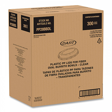 Dome Covers and Lids, For 28 oz Container, 6.75 x 9.5 x 1.83, Clear, 300/Carton (PP28BBDL)