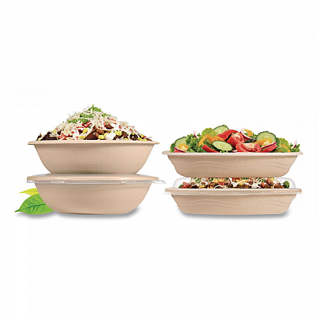Compostable Fiber Containers, ProPlanet Seal, Bowl, 24 oz, Natural, 300/Carton (24FBRB)