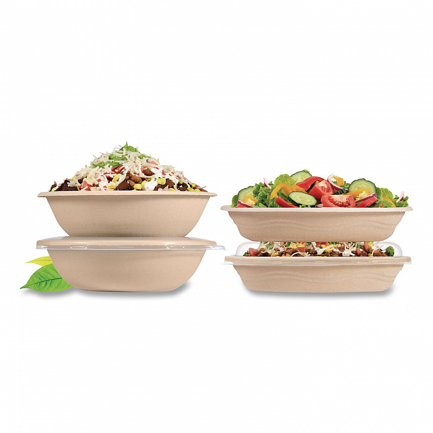 Compostable Fiber Containers, ProPlanet Seal, Bowl, 24 oz, Natural, 300/Carton (24FBRB)