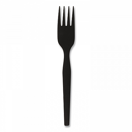 SmartStock Plastic Cutlery Refill, Series-O, Heavyweight Fork, Black, 40/Pack, 24 Packs/Carton (SSPFH51)