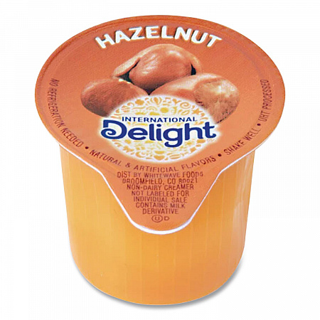 Flavored Liquid Non-Dairy Coffee Creamer, Hazelnut, 0.44 oz Mini Cups, 48/Box (02283)