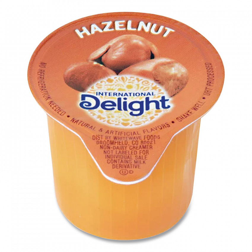 Flavored Liquid Non-Dairy Coffee Creamer, Hazelnut, 0.44 oz Mini Cups, 48/Box (02283)