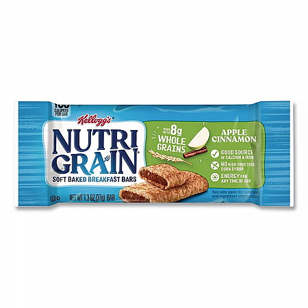 Nutri-Grain Soft Baked Breakfast Bars, Apple-Cinnamon, Indv Wrapped 1.3 oz Bar, 16/Box (35645)