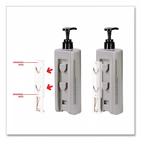 Single EcoLux Air Dispenser Bracket, For Ecolux Air Pump Dispenser Bottles, 1.19 x 0.44 x 5.69, White, 24/Carton (458883)