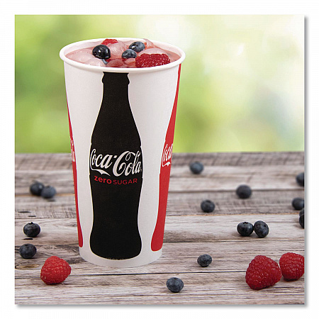 Double Sided Poly Paper Cold Cups, 28 oz to 32 oz, Coca-Cola Design, 40/Pack, 12 Packs/Carton (RN32CB)