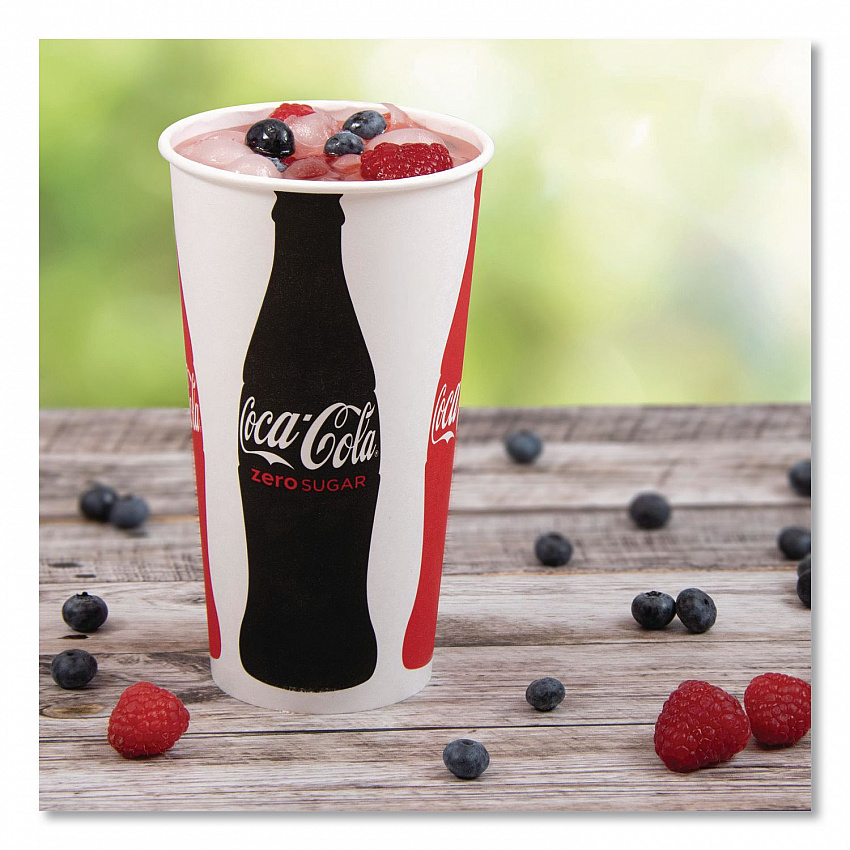 Double Sided Poly Paper Cold Cups, 28 oz to 32 oz, Coca-Cola Design, 40/Pack, 12 Packs/Carton (RN32CB)