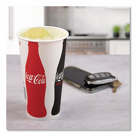 Double Sided Poly Paper Cold Cups, 28 oz to 32 oz, Coca-Cola Design, 40/Pack, 12 Packs/Carton (RN32CB)
