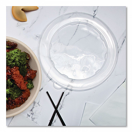 Plastic Lids for Compostable Fiber Containers, For 24 to 32 oz Containers, 8.28
