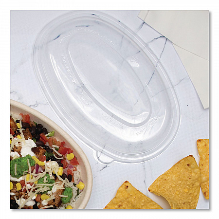 Dome Covers and Lids, For 28 oz Container, 6.75 x 9.5 x 1.83, Clear, 300/Carton (PP28BBDL)