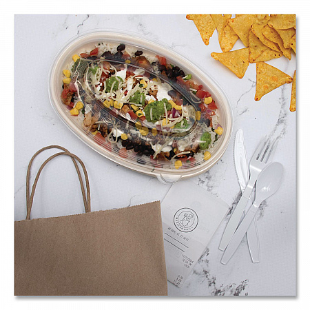 Compostable Fiber Containers, Pro Planet Seal, Bowl, 28 oz, Natural, 300/Carton (28FBRBB)