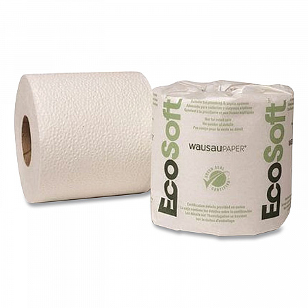 Recycled One-Ply Standard Bathroom Tissue, Septic Safe, White, 1,200 Sheets/Roll, 80 Rolls/Carton (EB1240)