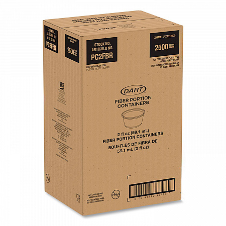 Compostable Fiber Portion Containers, ProPlanet Seal, 2 oz, Natural, 2,500/Carton (PC2FBR)