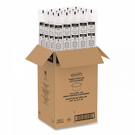 Compostable Fiber Portion Containers, ProPlanet Seal, 2 oz, Natural, 2,500/Carton (PC2FBR)