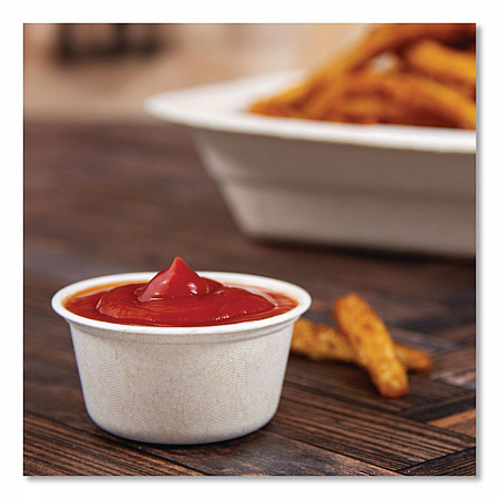 Compostable Fiber Portion Containers, ProPlanet Seal, 2 oz, Natural, 2,500/Carton (PC2FBR)