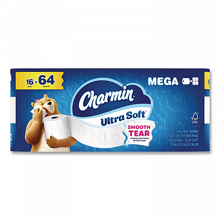 Ultra Soft Bathroom Tissue, Septic Safe, 2-Ply, White, 208 Sheets/Roll, 16 Rolls/Carton (19266)