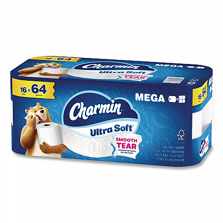 Ultra Soft Bathroom Tissue, Septic Safe, 2-Ply, White, 208 Sheets/Roll, 16 Rolls/Carton (19266)
