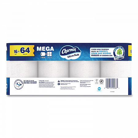 Ultra Soft Bathroom Tissue, Septic Safe, 2-Ply, White, 208 Sheets/Roll, 16 Rolls/Carton (19266)
