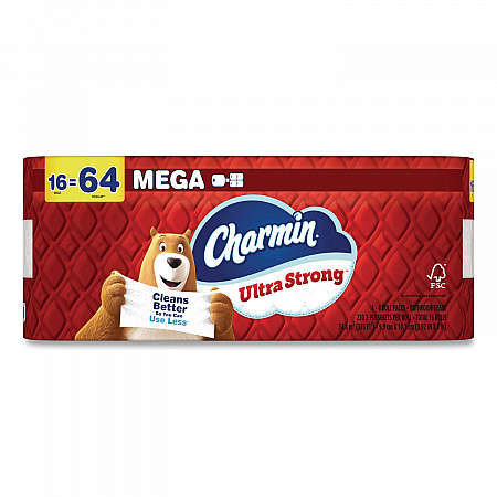 Ultra Strong Bathroom Tissue, Mega Roll, Septic Safe, 2-Ply, White, 220 Sheets/Roll, 16 Rolls/Pack (13215)